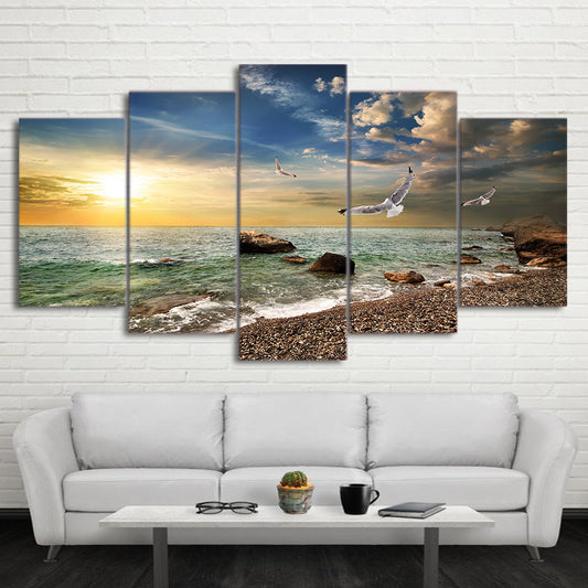 Limited Edition Beach Coast With Birds Canvas