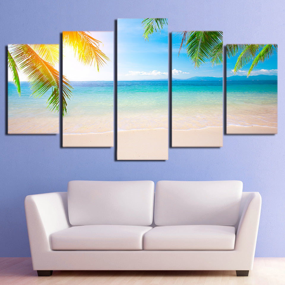 Limited Edition 5 Piece Beautiful White Sand Beach Canvas