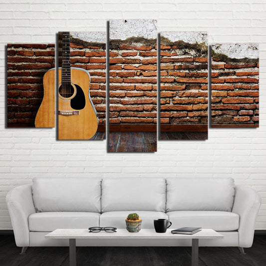 Limited Edition 5 Piece Classic Guitar Standing In A Wall Canvas