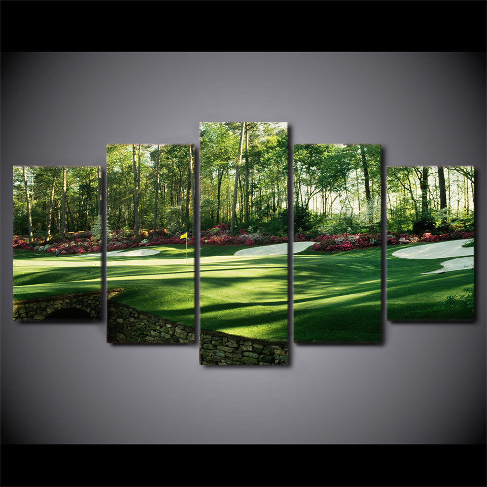 Limited Edition 5 Piece Colorful Golf Course Canvas