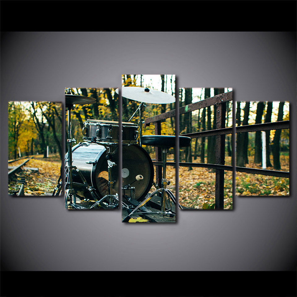 Limited Edition 5 Piece Drum Set In The Forest  Canvas