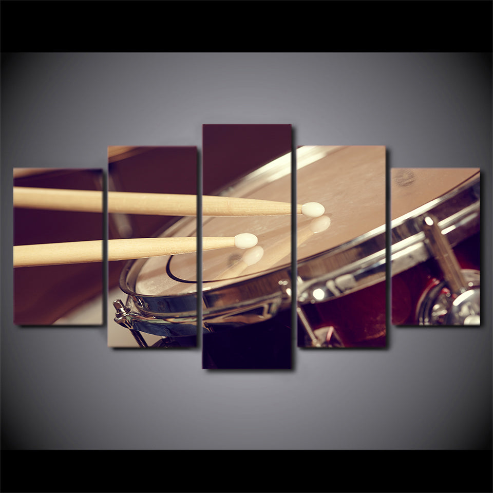 Limited Edition 5 Piece Drum And Stick Canvas