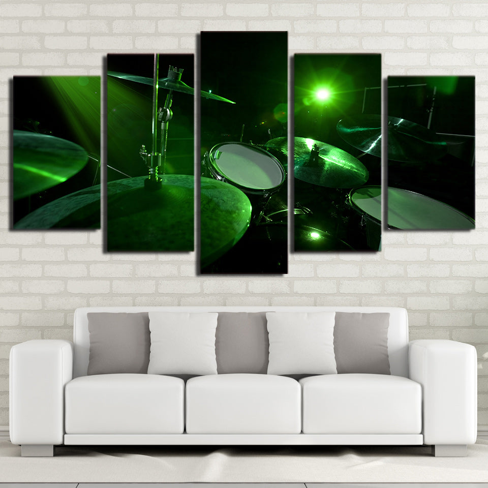 Limited Edition 5 Piece Drum Set In Green Light Canvas
