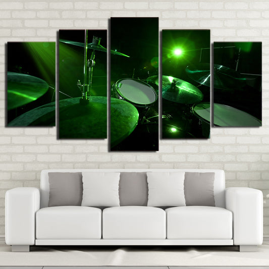 Limited Edition 5 Piece Drum Set In Green Light Canvas