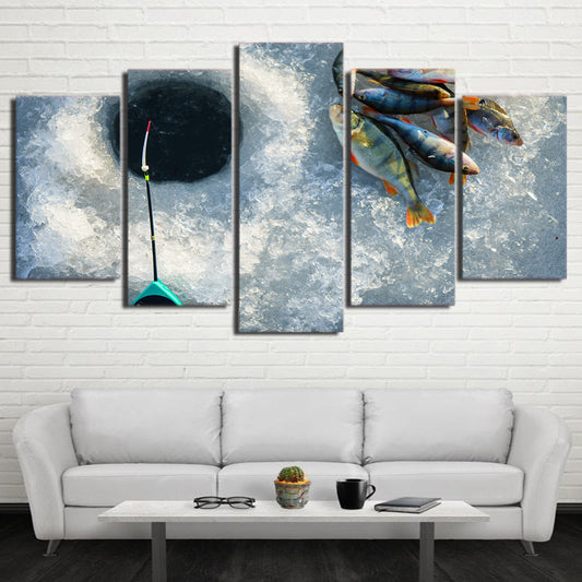 Limited Edition 5 Piece Fish in the Ice Canvas