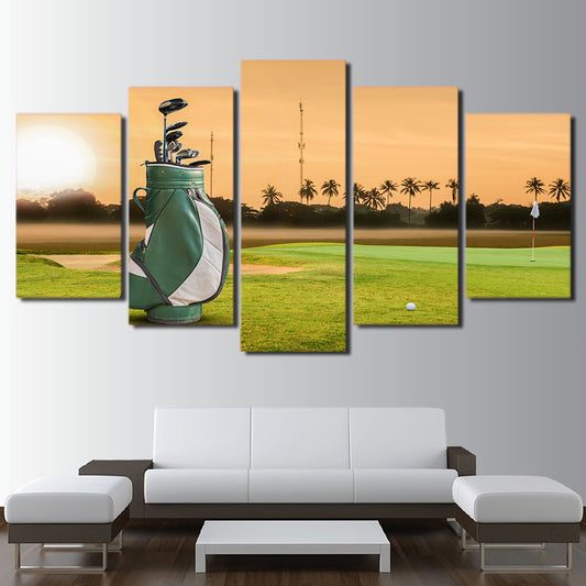Limited Edition 5 Piece Golf Bag With Golf Clubs In Sunrise Canvas
