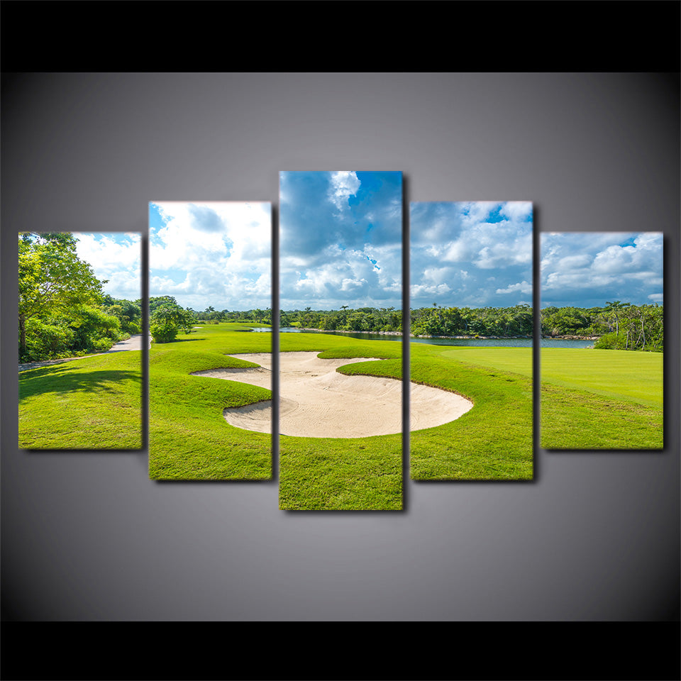 Limited Edition 5 Piece Golf Course Beside The Lake Canvas