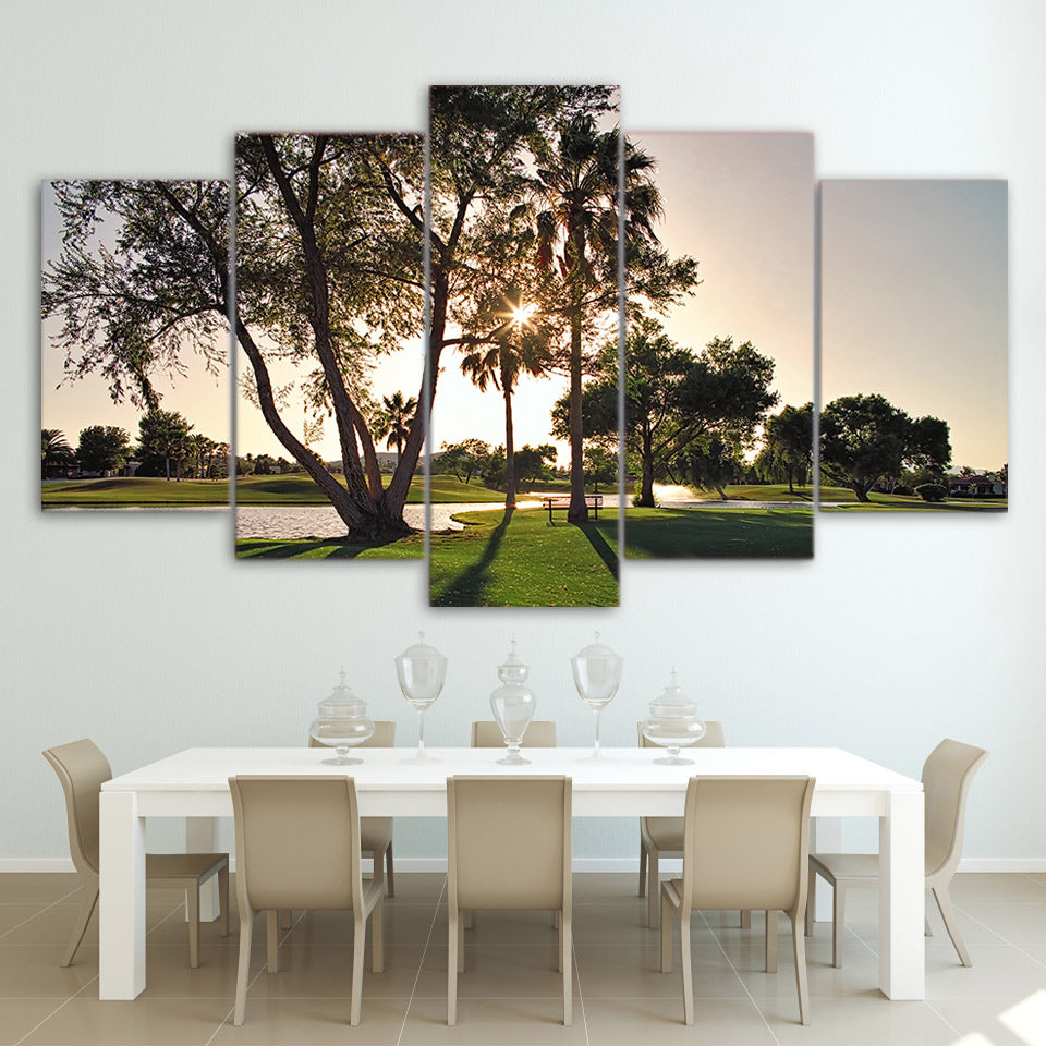 Limited Edition 5 Piece Golf Course in Sunset View Canvas
