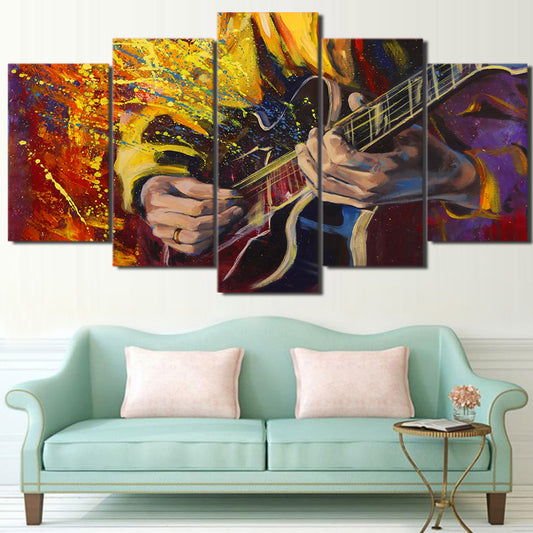 Limited Edition 5 Piece Wonderful Guitar Play Artwork Canvas