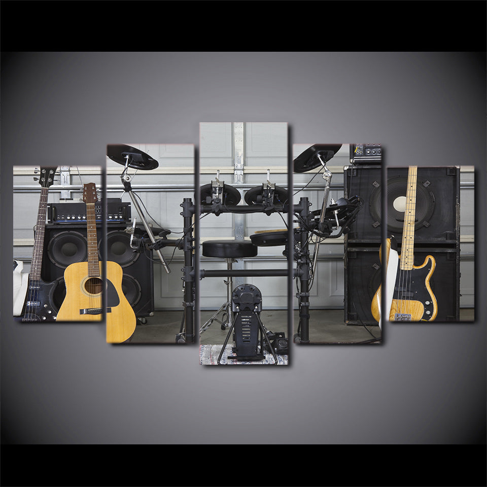 Limited Edition 5 Piece Guitars and Other Music Instruments Canvas