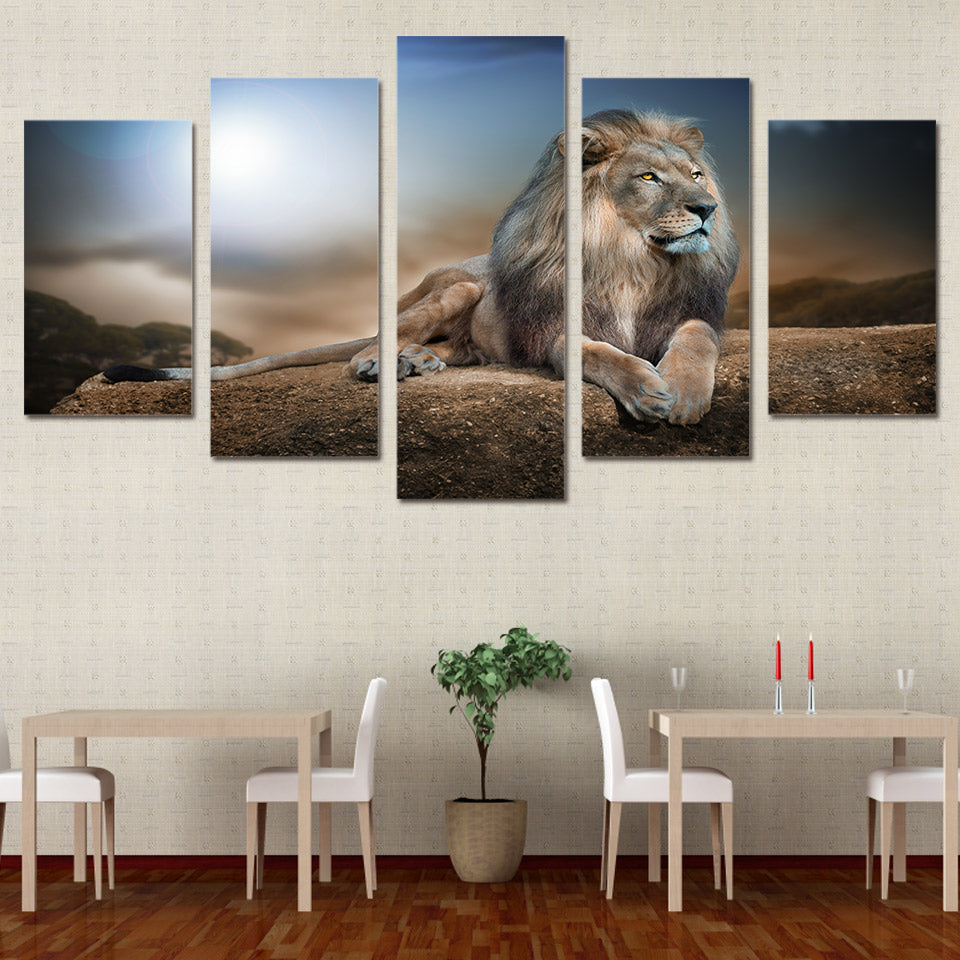 Limited Edition 5 Piece Lion Canvas