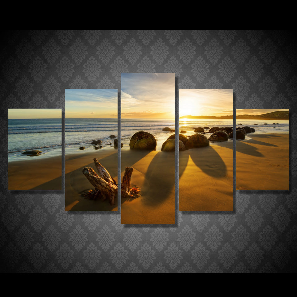 Limited Edition 5 Piece Ocean Sea Stones Canvas