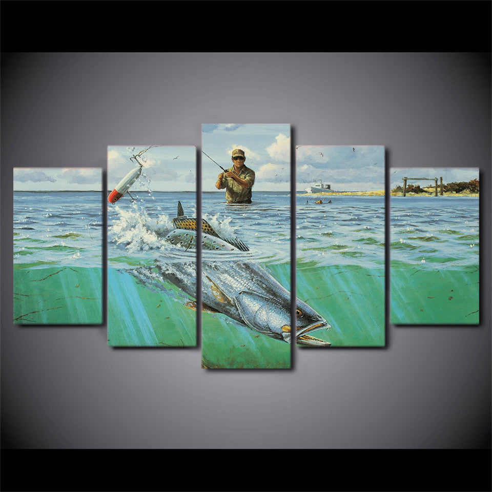 Limited Edition 5 Piece Ocean Fishing Canvas