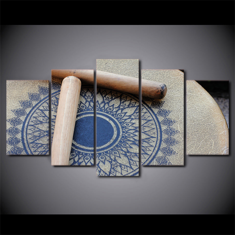 Limited Edition 5 Piece Old Tambourine Canvas