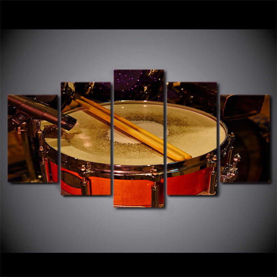 Limited Edition 5 Piece Red Drum With Drumstick Canvas