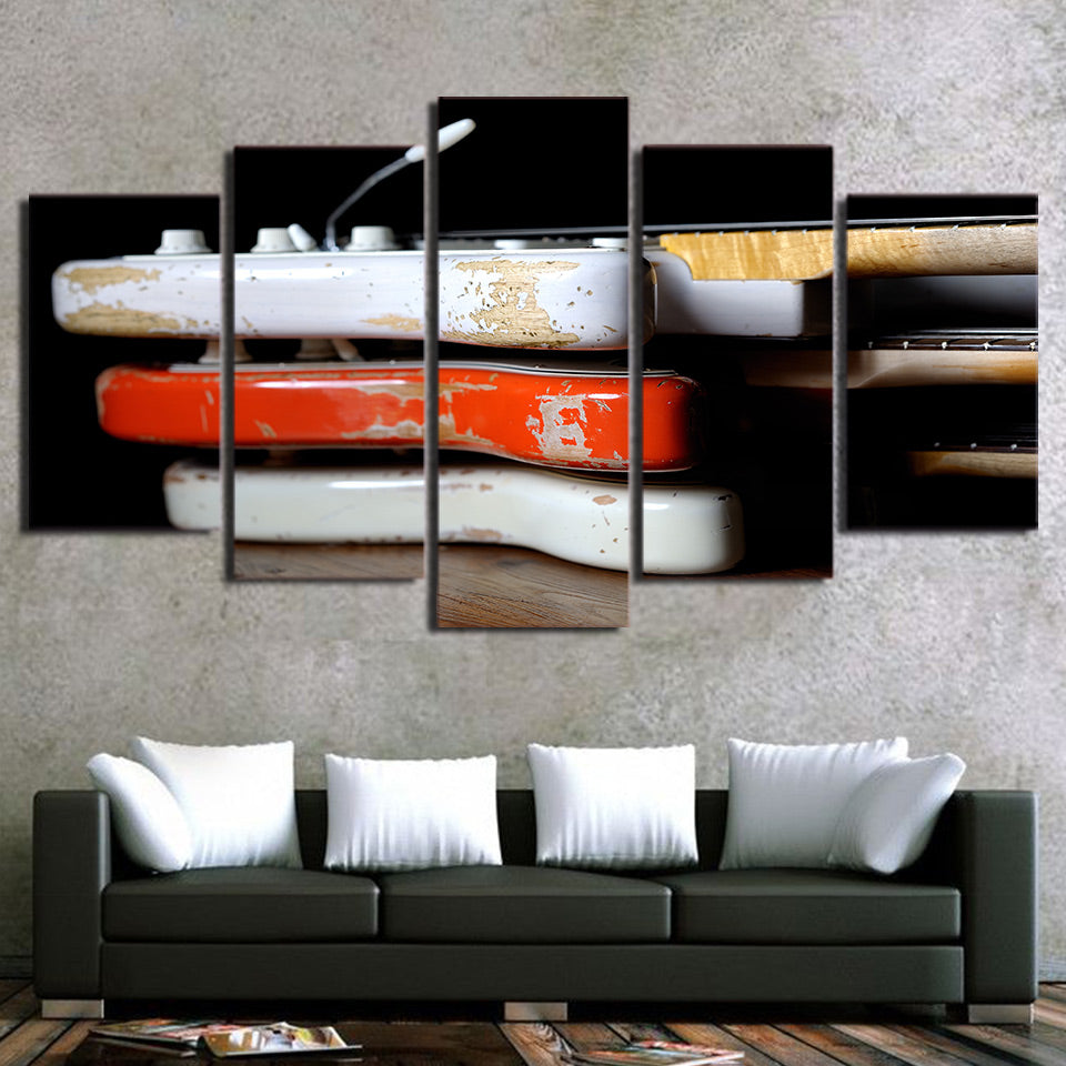 Limited Edition 5 Piece Vintage Classic Guitar Canvas