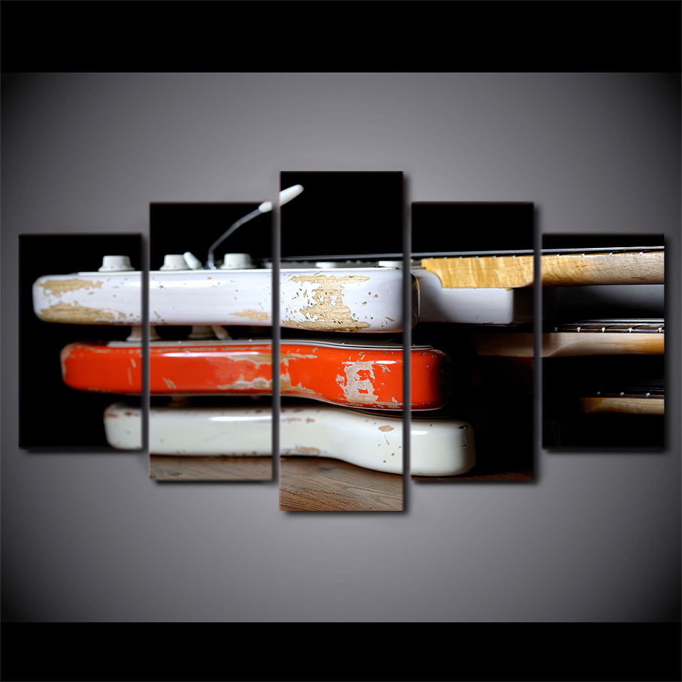 Limited Edition 5 Piece Vintage Classic Guitar Canvas