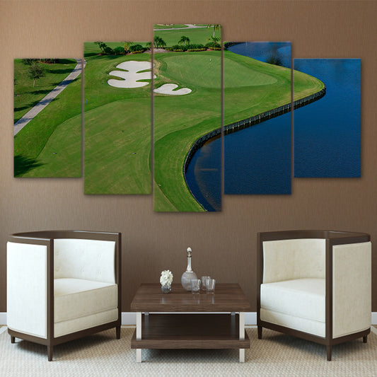 Limited Edition 5 Piece Wide Golf Course Beside The Lake Canvas
