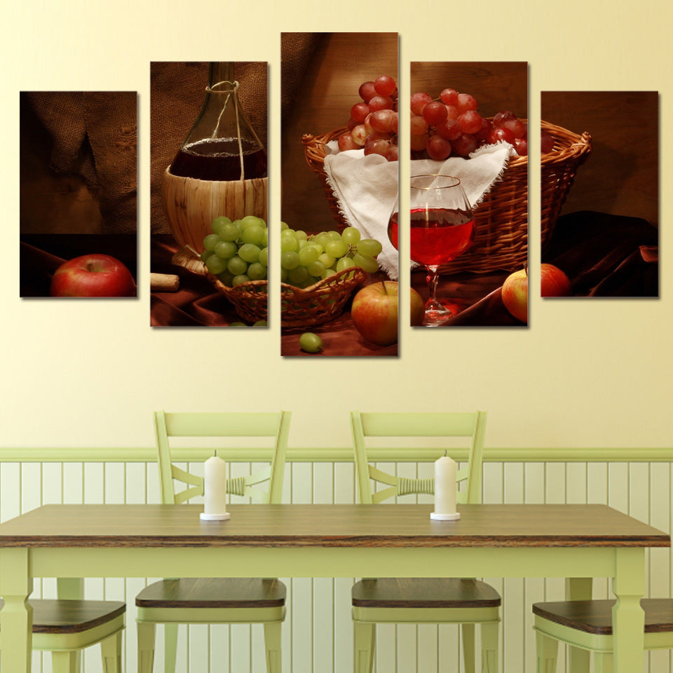 Limited Edition 5 Piece Grape Wine Canvas