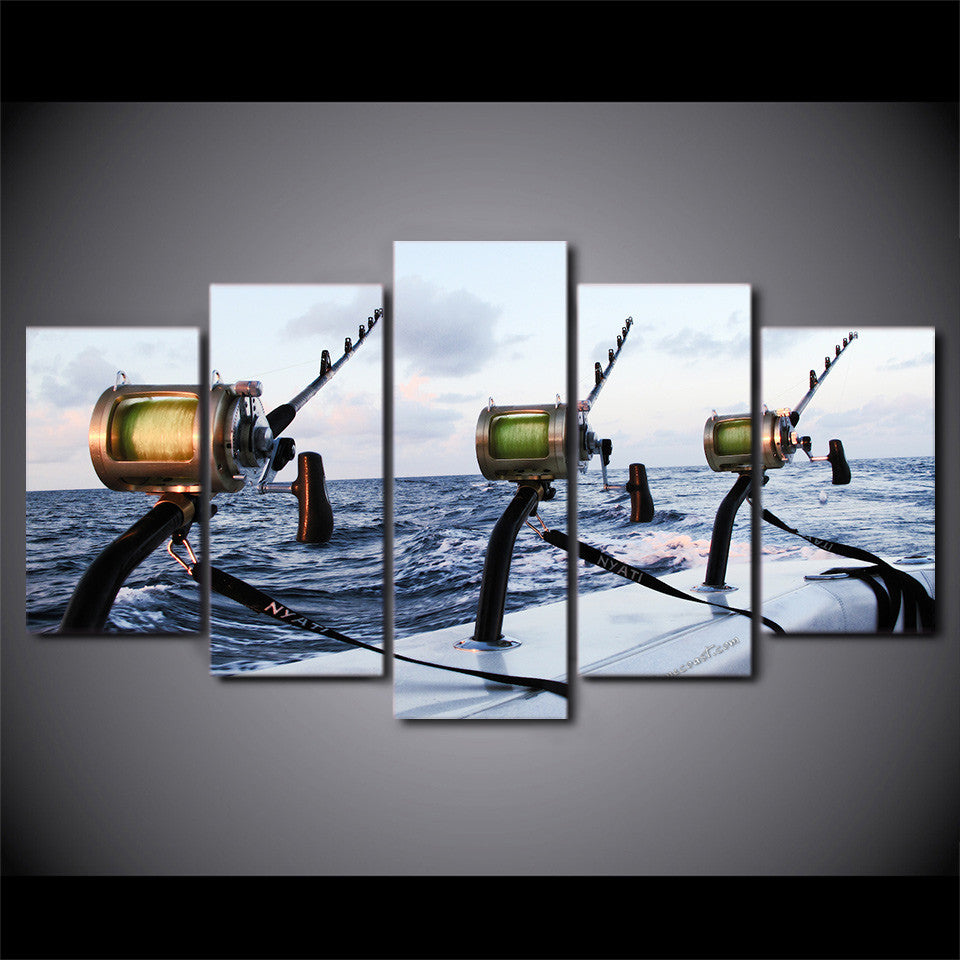 Limited Edition 5 Piece Fishing Rod Canvas (FRAMED)