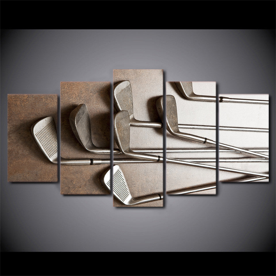 Limited Edition 5 Piece Vintage Golf Clubs Canvas