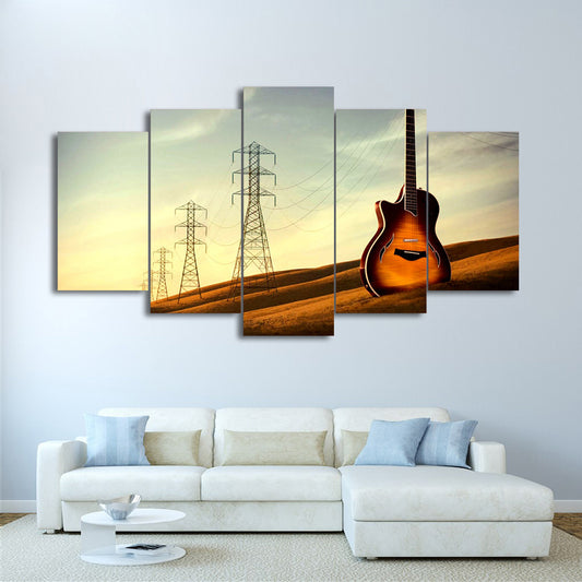 Limited Edition 5 Piece Vintage Tower Guitar Canvas