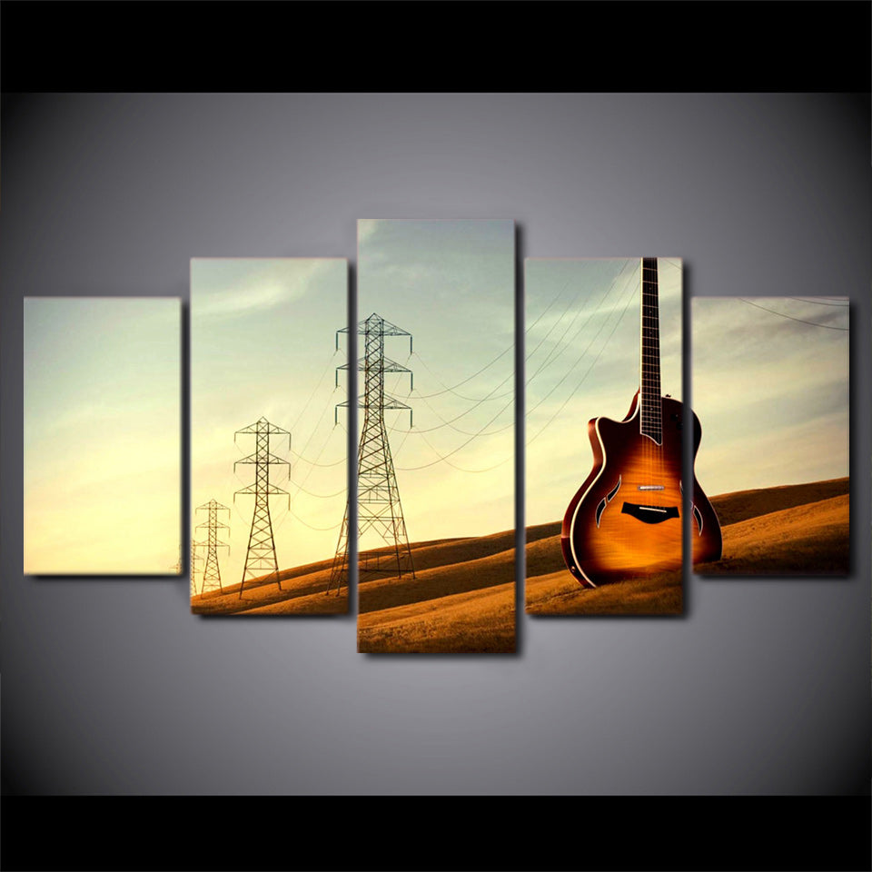 Limited Edition 5 Piece Vintage Tower Guitar Canvas