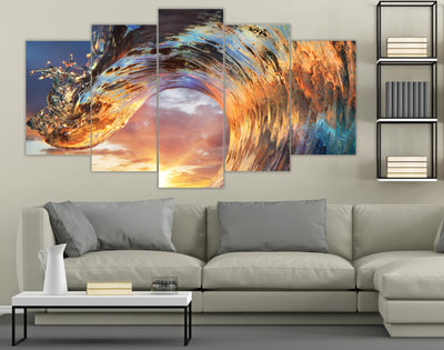 Limited Edition 5 Piece Eye Catching Wave Canvas