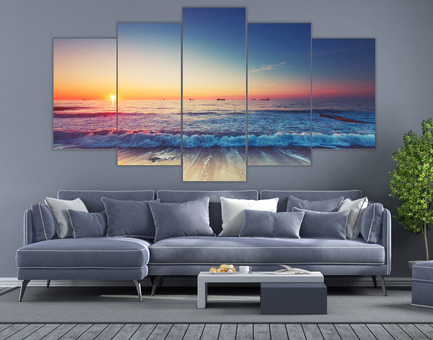 Limited Edition 5 Piece Gorgeous Sea Shore Canvas