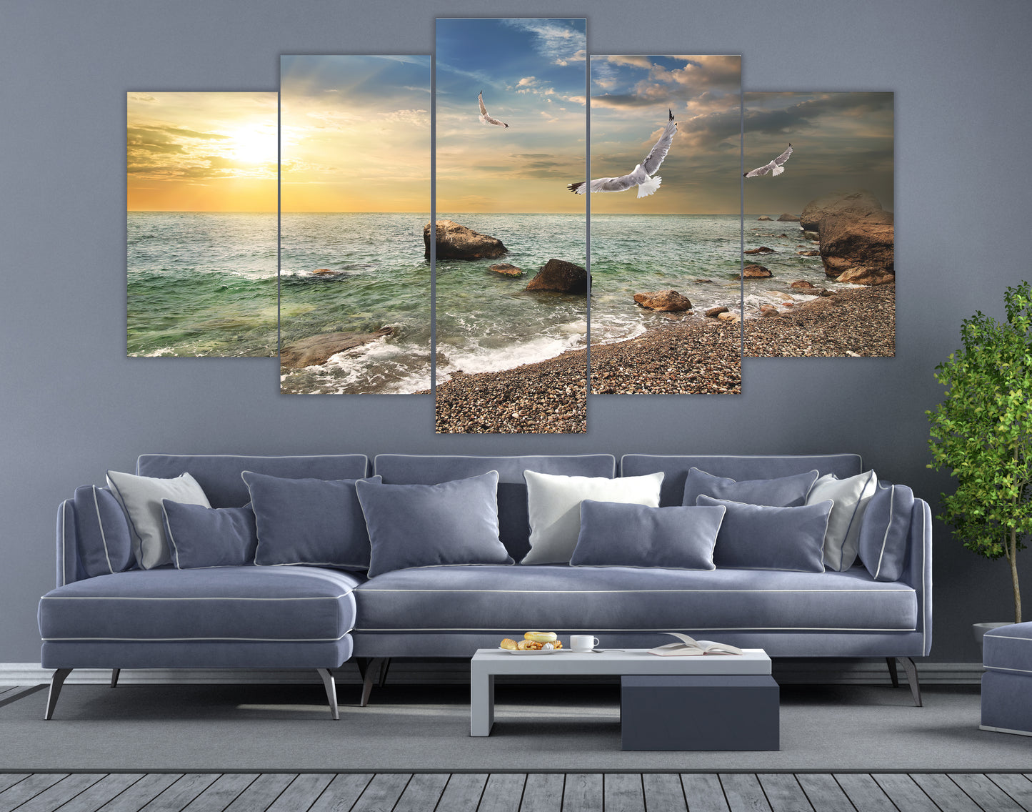 Limited Edition Beach Coast With Birds Canvas