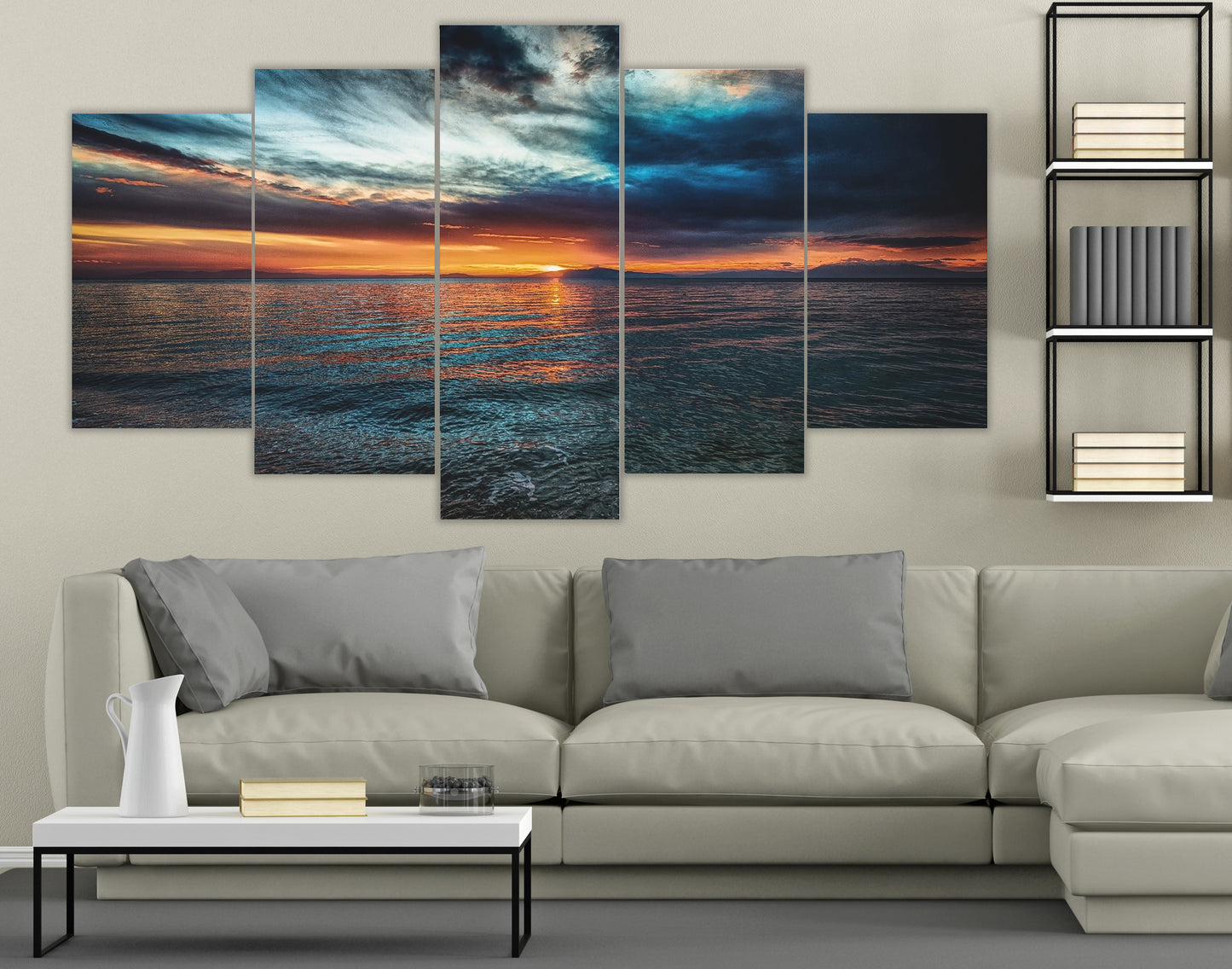 Limited Edition 5 Piece Beach At Night Canvas