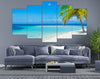Limited Edition 5 Piece White Beach With Palm Trees Canvas