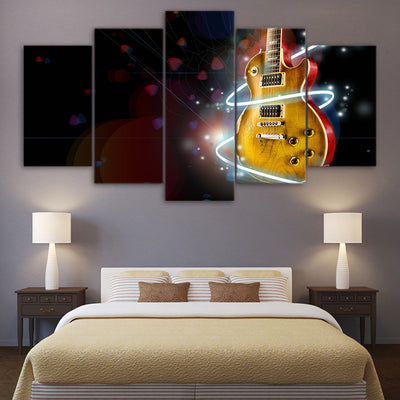 Limited Edition 5 Piece Abstract Cool Electric Guitar Canvas