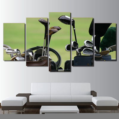 Limited Edition 5 Piece Amazing Golf Clubs Canvas