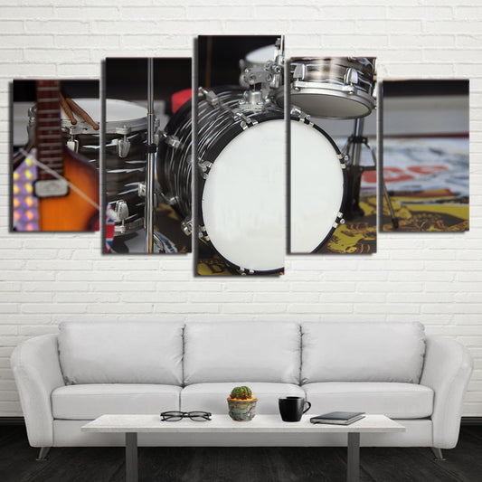 Limited Edition 5 Piece Artistic Modern Drum Canvas