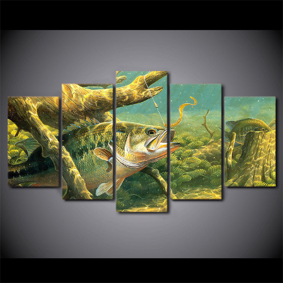 Limited Edition 5 Piece Artistic Ocean Fish Canvas