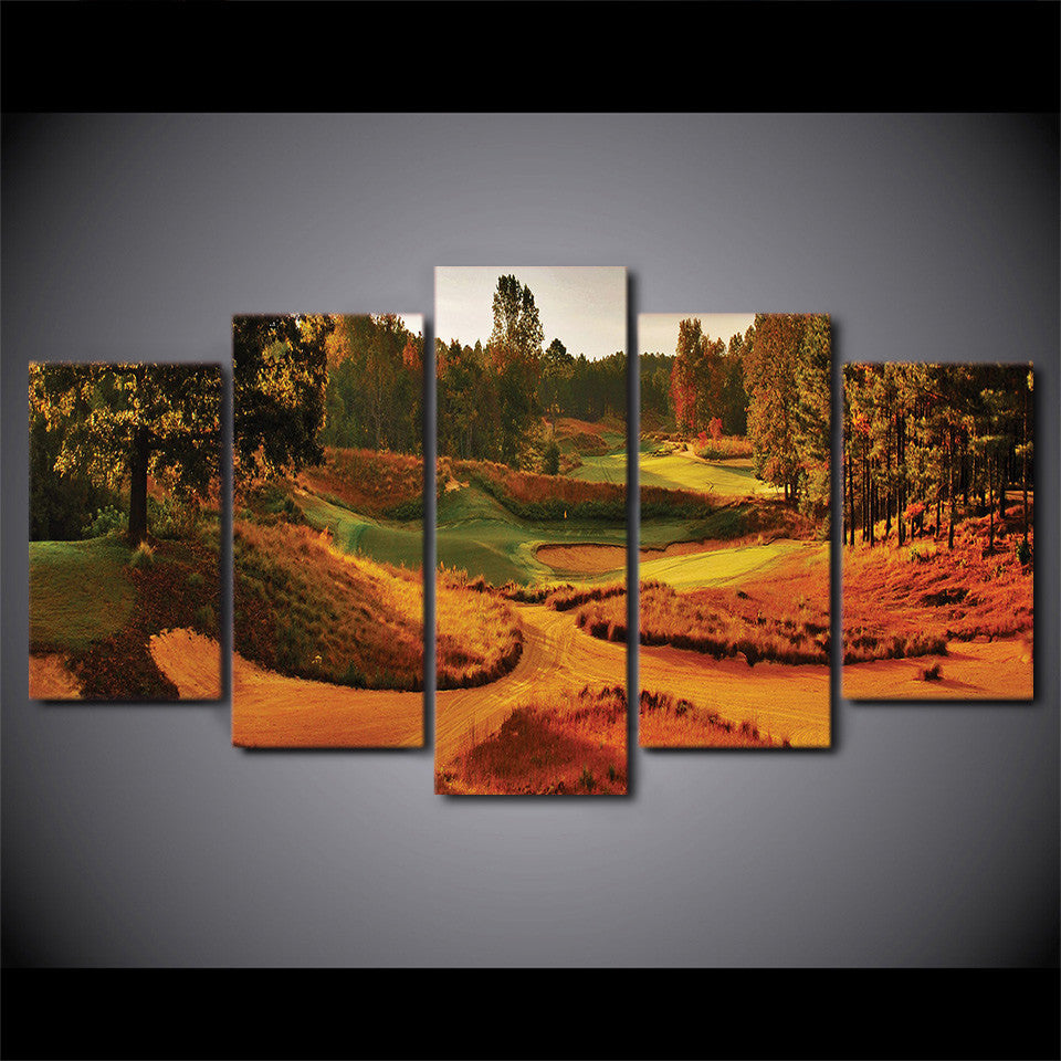 Limited Edition 5 Piece Autumn Golf Course Canvas