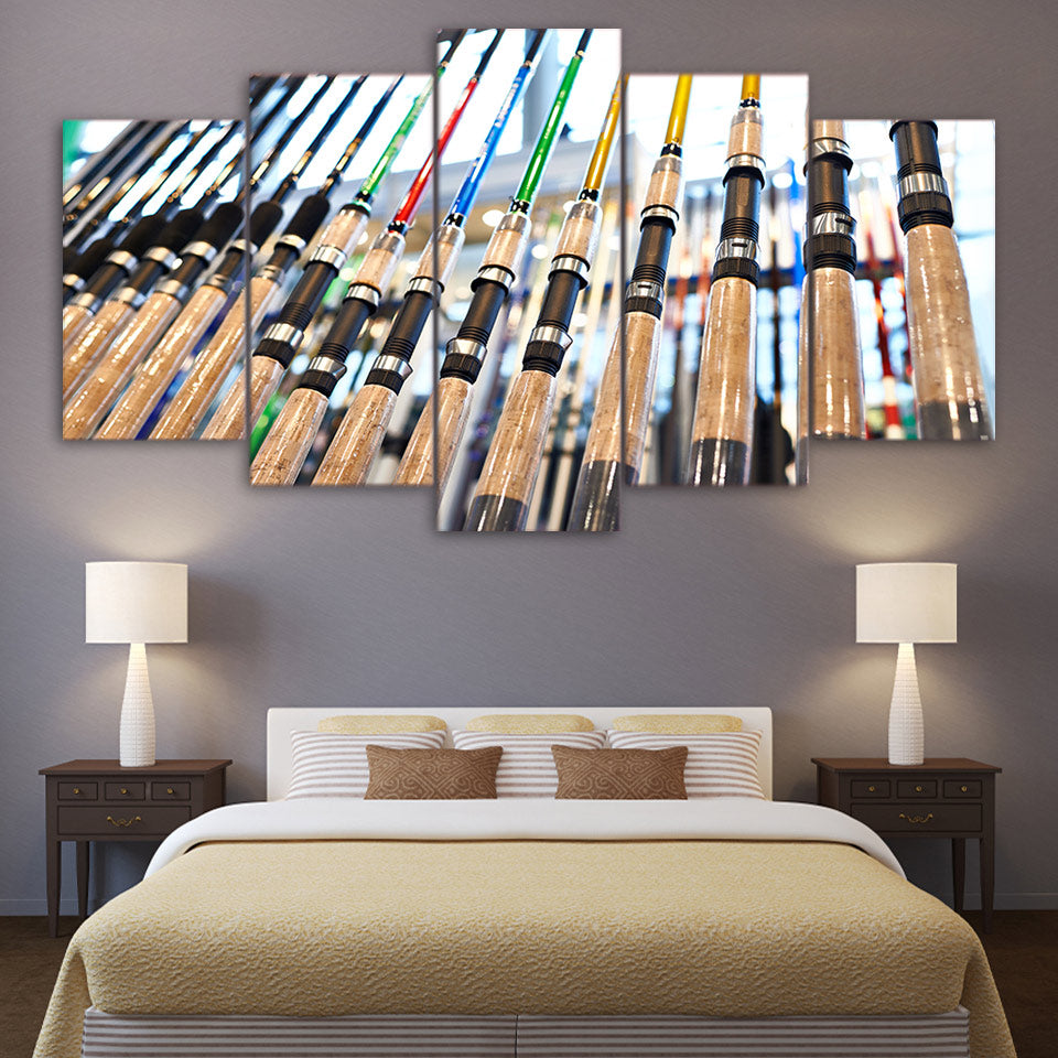 Limited Edition 5 Piece Awesome Fishing Poles Canvas