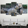 Limited Edition 5 Piece Baby Wolves Playing Canvas
