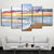 Limited Edition 5 Piece Ocean Waves In Sunset Canvas