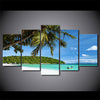 Limited Edition 5 Piece Beach With Palm Trees  Canvas