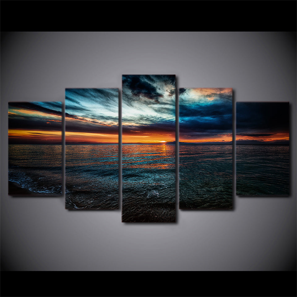 Limited Edition 5 Piece Beach At Night Canvas