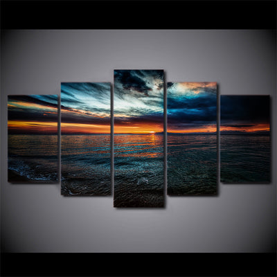 Limited Edition 5 Piece Beach At Night Canvas