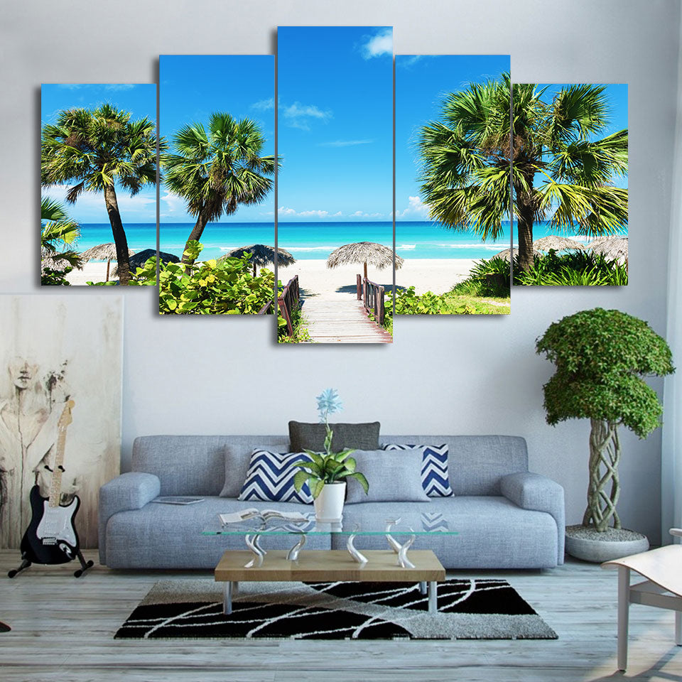 Limited Edition 5 Piece Beautiful Beachscape Canvas