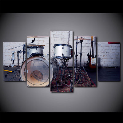 Limited Edition 5 Piece Beautiful White Drum Set Canvas