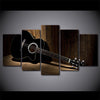 Limited Edition 5 Piece Black Acoustic Guitar Canvas