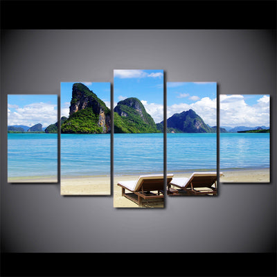 Limited Edition 5 Piece Sky Tropical Sea Coast Canvas