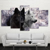 Limited Edition 5 Piece Awesome Black And White Wolf  Canvas