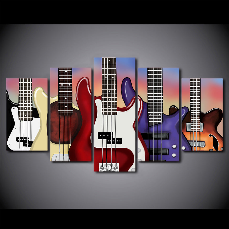 Limited Edition 5 Piece Bass Guitar Canvas