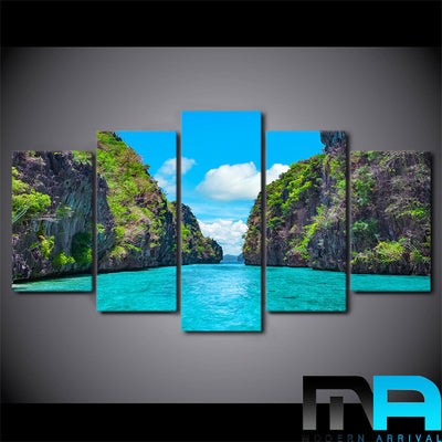 Limited Edition 5 Piece Two Island Beach View Canvas